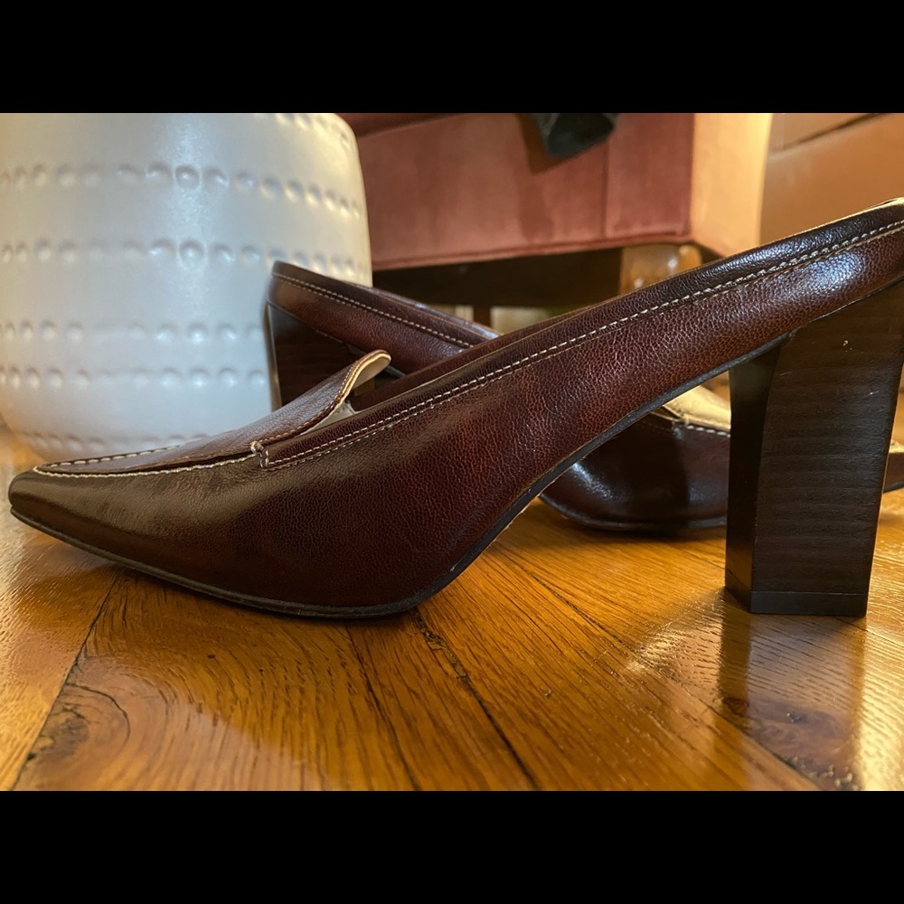 Joan & David Leather Mules .